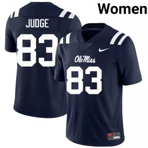 Top-Tier Sean Judge #83 Ole Miss Navy Jersey | Women University Football Stitched Fan Gear 99742613
