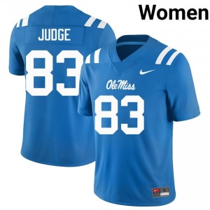Powder Blue Sean Judge #83 Ole Miss Rebels Jersey | Women High School Football Licensed Embroidery 14569851