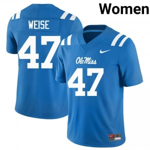 Stephon Weise #47 Rebels Jersey | Iconic Powder Blue College Football Women Embroidery 50917196