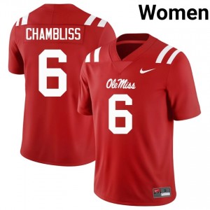 #6 Trinidad Chambliss Miss Rebels Red Jersey | Alumni Stitched Women Player Football Gear 59570177