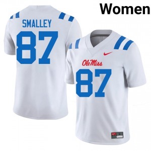 UM Rebels Wyatt Smalley #87 White Jersey | Premium Swen NCAA Football Women Apparel 79049642