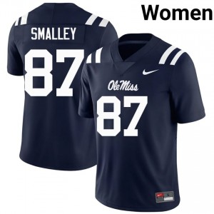 Navy Wyatt Smalley #87 Ole Miss Jersey | Women High School Football Limited Stitched 78084526