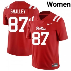 Wyatt Smalley #87 Miss Rebels Jersey | Gameday Red College Football Women Stitched 48061256