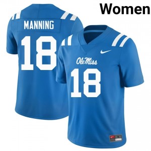 Archie Manning #18 Rebels Jersey | Iconic Powder Blue College Football Women Embroidery 95170302