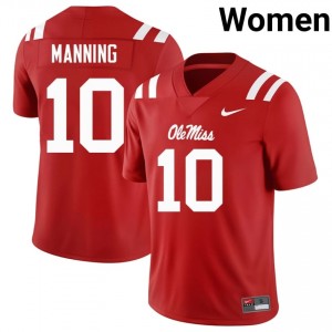 Eli Manning #10 Miss Rebels Jersey | Gameday Red College Football Women Stitched 94416406