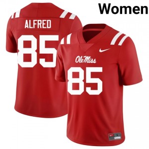 Red Isaiah Spencer #85 Miss Rebels Jersey | Women High School Football Moisture Wicking Stitched 25078378