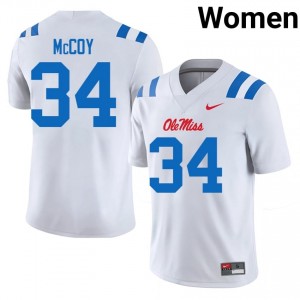 White Iverson McCoy #34 Ole Miss Jersey | Women High School Football Fresh Swen 48446584