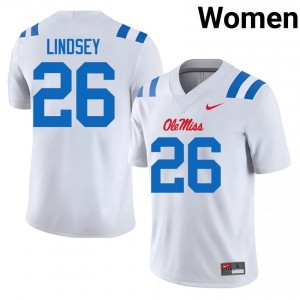 JT Lindsey #26 Ole Miss Jersey | Exclusive White College Football Women Swen 28584213