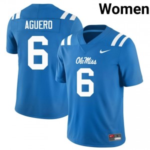 Officially Licensed Joenel Aguero #6 Rebels Powder Blue Jersey | Women University Football Embroidery Fan Gear 34703636