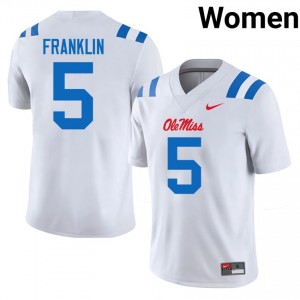 #5 Kam Franklin Ole Miss White Jersey | Elite Swen Women Player Football Gear 46562068
