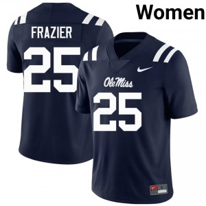 Navy Makhi Frazier #25 Mississippi Rebels Jersey | Women High School Football Limited Stitched 93219635