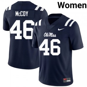 Nascar McCoy #46 Ole Miss Jersey | Pro-Grade Navy College Football Women Stitched 70743085