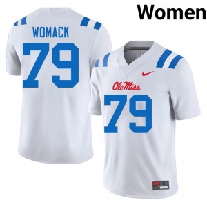 UM Rebels Roman Womack #79 White Jersey | Premium Swen NCAA Football Women Apparel 31148473