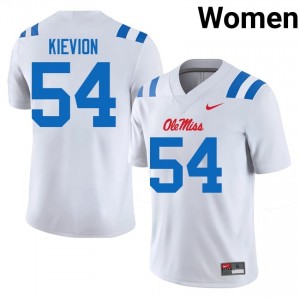 #54 Tre'Kievion Ellis UM Rebels White Jersey | Elite Swen Women Player Football Gear 39007817