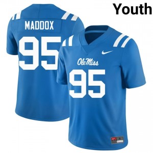 Andrew Maddox #95 Rebels Jersey | Iconic Powder Blue College Football Youth Stitched 66117569