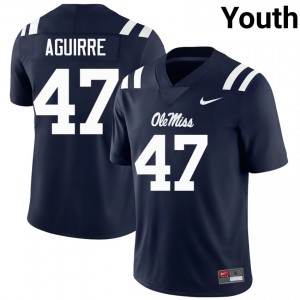 Navy Anthony Aguirre #47 Mississippi Rebels Jersey | Youth High School Football Limited Swen 98994325
