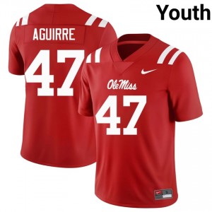Anthony Aguirre #47 Ole Miss Rebels Jersey | Gameday Red College Football Youth Stitch 78763446