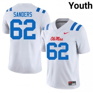 White Brycen Sanders #62 UM Rebels Jersey | Youth High School Football Fresh Embroidery 12370196