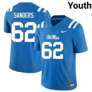 Officially Licensed Brycen Sanders #62 Ole Miss Rebels Powder Blue Jersey | Youth University Football Stitched Fan Gear 62143706