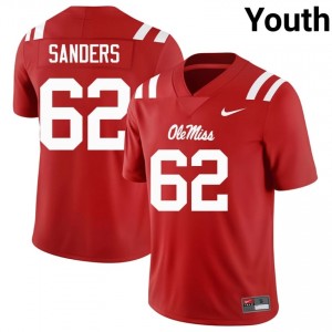 #62 Brycen Sanders Miss Rebels Red Jersey | Alumni Stitch Youth Player Football Gear 91479592