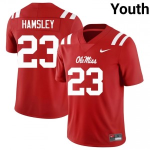 Red George Hamsley #23 Miss Rebels Jersey | Youth High School Football Moisture Wicking Stitch 39413218
