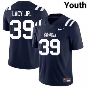 #39 Gerald Lacy Jr. Mississippi Rebels Navy Jersey | Classic Swen Youth Player Football Gear 40971497