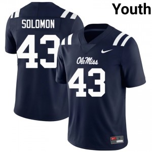 #43 Isreal Solomon Ole Miss Navy Jersey | Classic Swen Youth Player Football Gear 82773954
