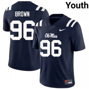 Navy Jamarious Brown #96 Ole Miss Jersey | Youth High School Football Limited Swen 47525333