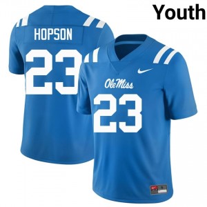 #23 Jarcoby Hopson Rebels Powder Blue Jersey | Authentic Stitched Youth Player Football Gear 25459506