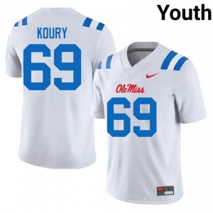 #69 Joe Koury UM Rebels White Jersey | Elite Embroidery Youth Player Football Gear 25344508