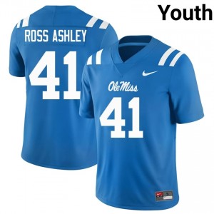 John Ross Ashley #41 Rebels Jersey | Iconic Powder Blue College Football Youth Stitched 23917350