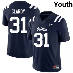 #31 Ladarian Clardy Ole Miss Navy Jersey | Classic Swen Youth Player Football Gear 73103329