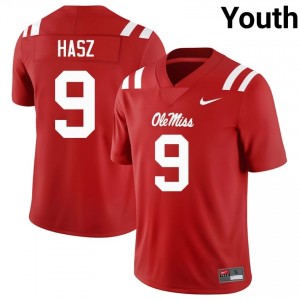 Luke Hasz #9 Ole Miss Rebels Jersey | Gameday Red College Football Youth Stitch 41289368