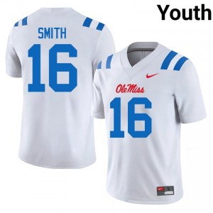 #16 Maealiuaki Smith UM Rebels White Jersey | Elite Embroidery Youth Player Football Gear 94675888