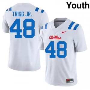 Mark Trigg Jr. #48 Ole Miss Jersey | Exclusive White College Football Youth Embroidery 45409187