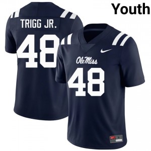 #48 Mark Trigg Jr. Mississippi Rebels Navy Jersey | Classic Swen Youth Player Football Gear 50184171
