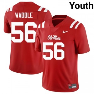 Mason Waddle #56 Ole Miss Rebels Jersey | Gameday Red College Football Youth Stitch 10966060
