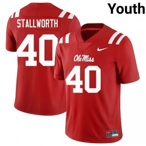 Miss Rebels Micah Stallworth #40 Red Jersey | Genuine Stitch NCAA Football Youth Apparel 29421625