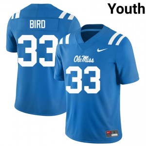 Powder Blue Oscar Bird #33 Rebels Jersey | Youth High School Football Licensed Stitched 25101198