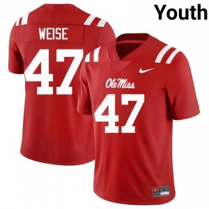 #47 Stephon Weise Miss Rebels Red Jersey | Alumni Stitch Youth Player Football Gear 72531406