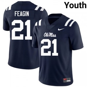 #21 Tavoy Feagin Ole Miss Navy Jersey | Classic Swen Youth Player Football Gear 78286316