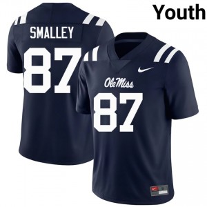 #87 Wyatt Smalley Mississippi Rebels Navy Jersey | Classic Swen Youth Player Football Gear 74442153