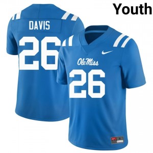 Powder Blue Ant Davis #26 Rebels Jersey | Youth High School Football Licensed Stitched 34932818