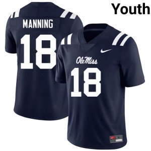 Archie Manning #18 Ole Miss Jersey | Pro-Grade Navy College Football Youth Swen 45717726
