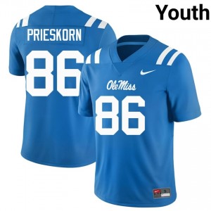 Ole Miss Rebels Brady Prieskorn #86 Powder Blue Jersey | Pro Cut Stitched NCAA Football Youth Apparel 43819340
