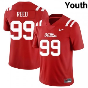 #99 Carmelow Reed Miss Rebels Red Jersey | Alumni Stitch Youth Player Football Gear 60763561
