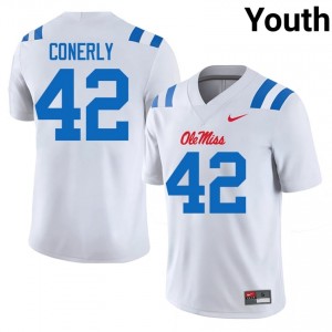 #42 Charlie Conerly Ole Miss White Jersey | Elite Embroidery Youth Player Football Gear 93233231