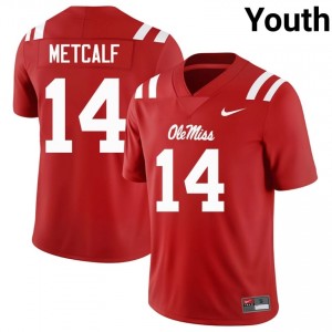 DK Metcalf #14 Miss Rebels Jersey | Gameday Red College Football Youth Stitch 17207547