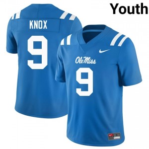Dawson Knox #9 Ole Miss Rebels Jersey | Iconic Powder Blue College Football Youth Stitched 59482567