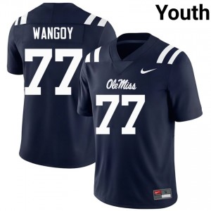 Mississippi Rebels Enoch Wangoy #77 Navy Jersey | Essential Swen NCAA Football Youth Apparel 19147340